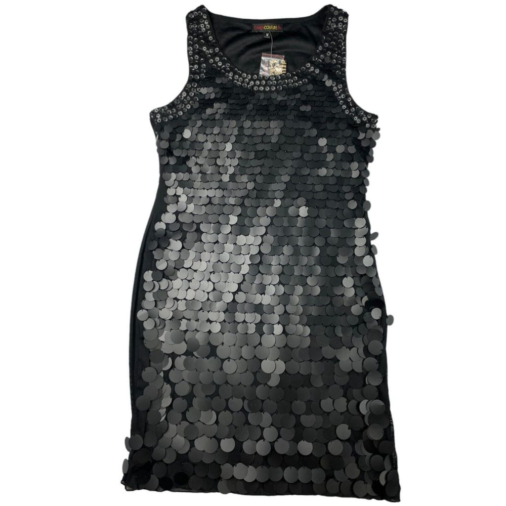 Candy Couture Dress Women's M Black Sequin Sleeveless Party Pullover Cocktail